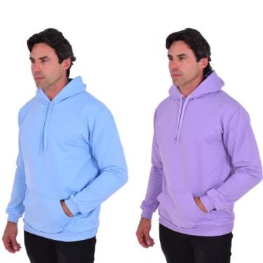 Imagem de Kit 2 Moletons Masculino Confortável 100% Algodão Casual Básico - M R 