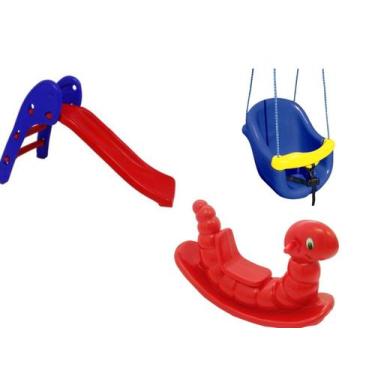 Imagem de Conjunto Infantil Completo  Escorregador Baby, Nhoca e Balanço BB - Va