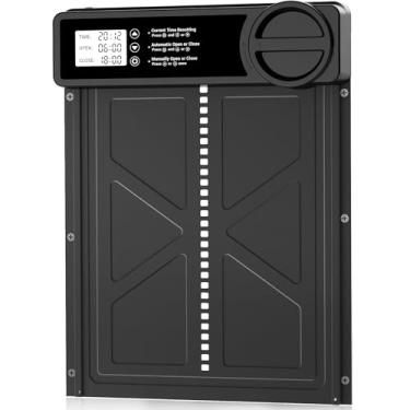 Imagem de INNOLAND Porta Automática Grande para Galinheiro com Modo Manual/Temporizador, Anti-Beliscar, Liga de Alumínio, Preto/Prata