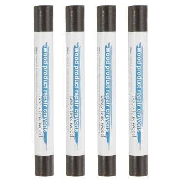 Imagem de PATIKIL Giz de cera para reparo de móveis, 4 peças de bastões de enchimento de madeira de cera de madeira para arranhões Mesas com furos de piso de madeira, teca escura