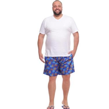 Imagem de Bermuda tactel short mauricinho plus size estampado verão praia mascul