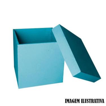 Imagem de Kit 20 Caixa Quadrada Tampa Sapato 8x8x6 Mdf Madeira Pintado - ATACADÃ