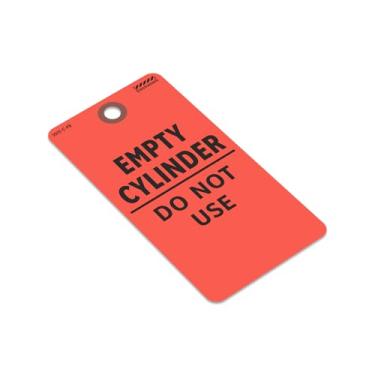 Imagem de SmartSign Pacote com 25 etiquetas de cilindro vazio, não use etiquetas com fibra reforçada, 7,6 cm x 14,6 cm, cartolina de 13 pontos, dupla face, preto em vermelho fluorescente, feito nos EUA