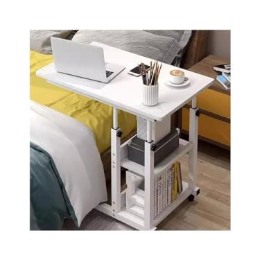 Imagem de LICONG-2020 Mesa de cabeceira para computador móvel, mesa de cabeceira móvel para uso doméstico, mesa de laptop, mesa simples na cama em dormitórios universitários, mesa de computador móvel sobre