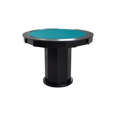 Imagem de Mesa de Carteado com Gavetas e Porta copos - 1,09x0,80 - Com xadrez - Azul petróleo