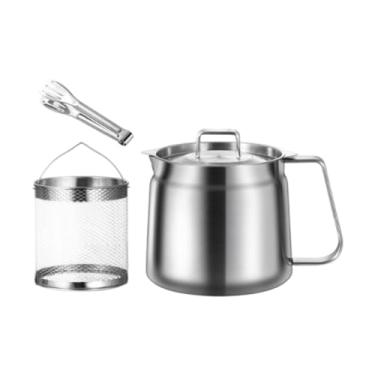 Imagem de YWJLQH aço inoxidável Frita de fritadeira de sopa de sopa Fritar cesta de azeite recipiente de azeite para anéis de cebola FRIENTES FRIES FRIE, 1.5l