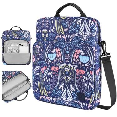 Imagem de Dadanism Bolsa de ombro para tablet de 12,9 polegadas com alça para iPad Pro 12,9 M2 6ª/5ª/4ª/3ª geração, Galaxy Tab S9 FE+/S9+/S8+/S7 FE/S7+, Surface Pro de 12,3 polegadas 8/7/6/5/4/X, azul noturno