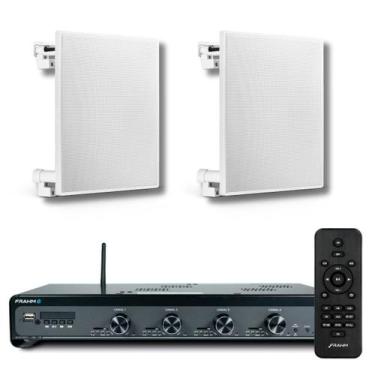 Imagem de Kit Som Ambiente Frahm 4500 Slim + 2 Cx Som Arandela Embutir