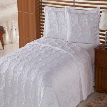 Imagem de Cobre Leito Queen Pratic Rosas Branco Enxovais Aquarela 3 peças