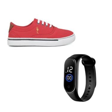 Imagem de Tênis Feminino Casual Old Street Clássico Polo Blu com Relógio Digital