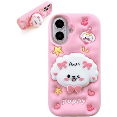 Imagem de TUFTA Capa de telefone de silicone com desenho 3D Kawaii com suporte e aderência para Samsung Galaxy A15 (4G/5G), perfeita para crianças, meninas, meninos, adolescentes e mulheres