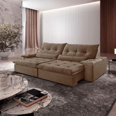 Imagem de Sofá Nivus Veludo 02 Módulos De 120cm B25cm Meu Sofá Online B016 Veludo Marrom