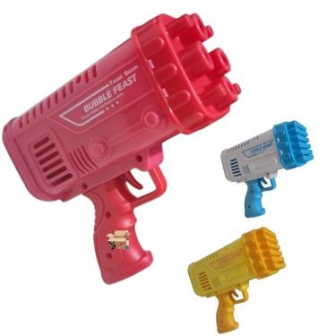 Imagem de Brinquedo Pistola Bazuka Lança Bolhas De Sabão Elétrica