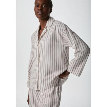 Imagem de Camisa Feminina Manga Longa Listrada - Hering, P, Vermelho