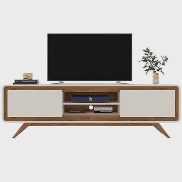 Imagem de Rack Channel 150cm para TV até 50 Polegadas 2 Portas Fabrimóveis Cor Off White Nature