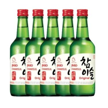 Imagem de Kit Com 5 Bebidas Coreana Destilada Soju Jinro 360Ml (Sabor Original)