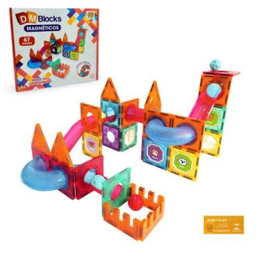 Imagem de DM Blocks 67 Pecas DM Toys Blocos de Montar Magneticos Jogo de Encaixe
