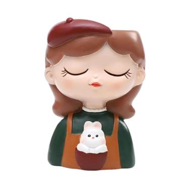 Imagem de WeiLaiKeQi Vaso de flor de maconha de plantador feminino Ornamento de escultura exclusivo, Coelhinho