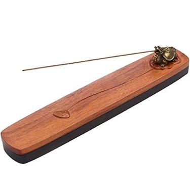 Imagem de Queimador de incensário retrô de madeira, incensário, roxo, sândalo e jacarandá, artesanato de madeira, base de incensário em bastão de sândalo