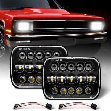 Imagem de Tyuanrq Faróis de LED 110W 5x7 7 7 x 6 H6054 farol de alta selagem compatível com Jeep Wrangler YJ Cherokee XJ Kenworth T300 H4 Plug H6054 H5054 6054 6052