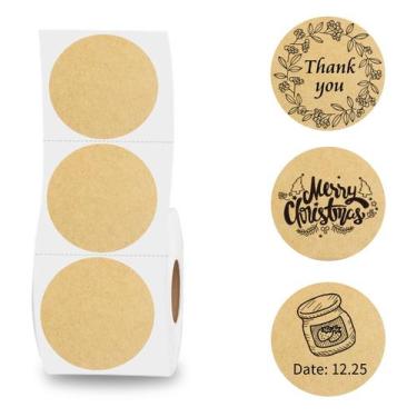 Imagem de Etiquetas térmicas Starboling 5cm Kraft Paper Round 500/Roll