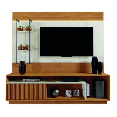 Imagem de Home para Sala de TV Moderno com LED - Ravena-Naturale/Off White - Mav