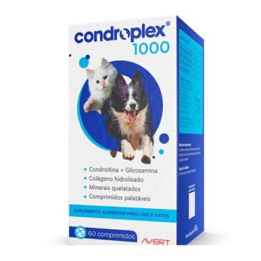 Imagem de Condroplex 1000 Avert 60 Comp. Cães Méd. Gatos Gran. Porte