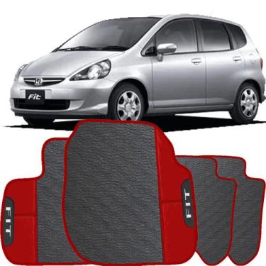 Imagem de LINDO JOGO TAPETE 4 PEÇAS CARRO AUTOMOTIVO  NA COR VERMELHO Honda Fit 