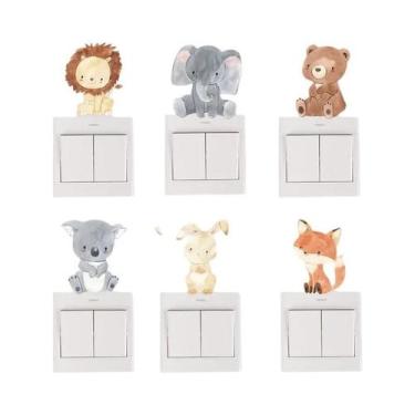 Imagem de Adesivos de Parede de Animais Infantis - Elefante e Girafa (2 Peças), 