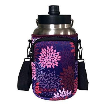Imagem de ( 3.8l, Midnight Mums w/Strap) - Koverz One Gallon Jug Carrier, Carrier for Yeti, RTIC Once Gallon Jugs - Midnight Mums