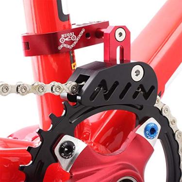 Imagem de Guia de corrente de bicicleta MTB protetor de bicicleta estrada bicicleta Mountain Cycle Tensionador guia de corrente com design vazado para uma única roda de disco, mostrador frontal liso condução, Vermelho