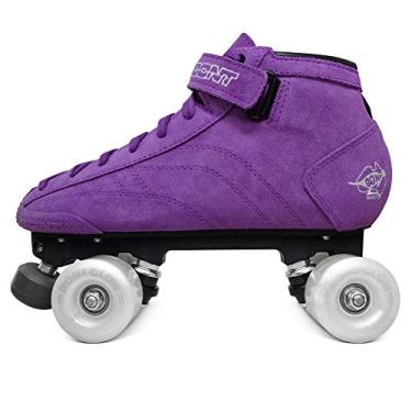 Imagem de Bont Roller Skates | Bota de camurça com rodas iluminadas por LED| Patins | Interior e exterior | Jovens - Meninos - Meninas - Homens - Mulheres (roxo, 3/35)