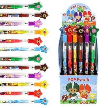 Imagem de TINYMILLS 24 peças de lápis empilháveis de futebol com borracha para lembrancinhas de festa, sacos de brindes, recompensas de sala de aula, enchimentos de pinhata, prêmio de carnaval, esportes, festas