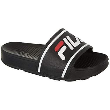 Imagem de Fila Sandália infantil unissex elegante Slide St, Preto/branco/vermelho, 11 Big Kid