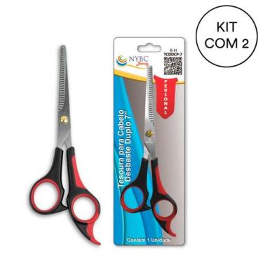 Imagem de Kit 2 Tesoura P/ Cabelo Desbaste Simple 6 1/2" - 165Mm NYBC - NYBC Bea