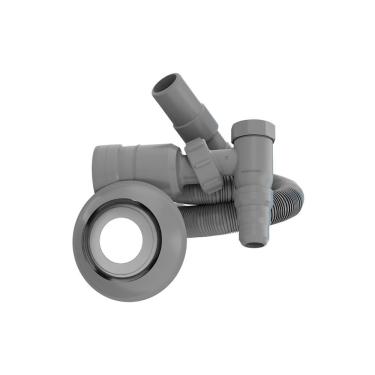 Imagem de Kit Adaptador Articulado Blukit Para Saída De Máquina De Lavar Roupa-louça Com Mangueira 2,2m Cinza 030459