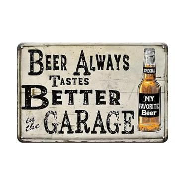 Imagem de Letnspk Placas De Cerveja Vintage Para Decoração Garagem E Bar, Metal Retrô Engraçadas 8 X 12 Pol., Ideal Cavernas, Ambientes Domésticos - A Sempre Tem Um Gosto Melhor No