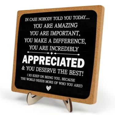 Imagem de DMADNF Presentes De Agradecimento Para Mulheres E Homens, Placas Com Citações Motivacionais Escritório, Decoração Mesa Placa Madeira Inspiradora, "Caso Ninguém Conte Hoje", Prateleira Sala Estar, 14