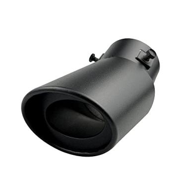 Imagem de OtpOutopa Ponta De Escapamento Aço Inoxidável Para Carro, Tubo Universal 2,5" A 3,4", Tipo Reto/Curvo, Modificação Do Garganta, Silenciador Decorativo Ajustável, Corte Inclinado (Preto 2)