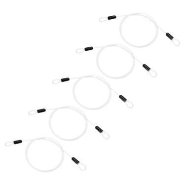 Imagem de PATIKIL Cabo de aço inoxidável revestido de vinil de 3/40.6 cm de diâmetro com laços, 5 peças de corda de fio flexível de 1,5 m (152 cm) Cadeado de corrente de segurança para iluminação de palco ao ar
