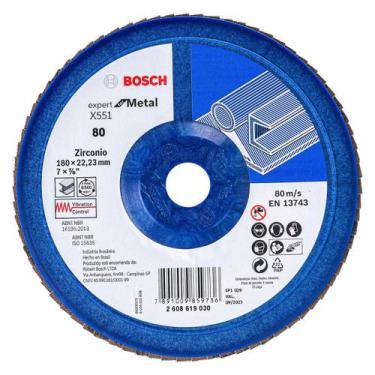 Imagem de Disco Flap Blue 7''x7/8'' Grão 80 Expert for Metal Bosch - 000097