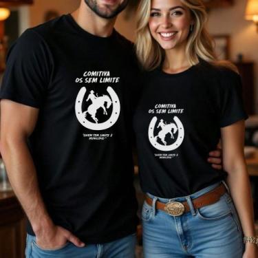 Imagem de Camiseta Blusa Adulto Casal Country Estampa Comitiva Os Sem Limite Agr