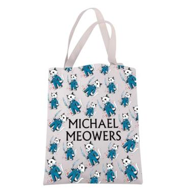 Imagem de JXGZSO Bolsa de compras com tema de filme de terror para amantes de filmes de terror presente inspirado em filmes de Halloween