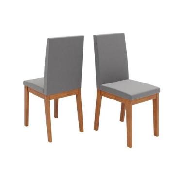 Imagem de Cadeira Sala de Jantar Suzy Kit 2 un Freijo/Suede Lunar Grafite - DJ M