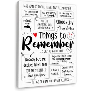 Imagem de YEOION things to remember arte de parede para decoração de parede de escritório, citações positivas decoração de parede para sala de aula escola