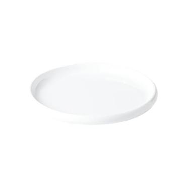 Imagem de Prato de prato frio de porcelana de imitação de melamina circular de duas cores estilo nórdico minimalista - 23 cm branco