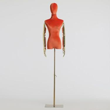 Imagem de Corpo De Manequim Torso, Manequim Ajustável, Manequim Realístico, Manequim Feminino, Altura Ajustável, W/base De Metal Manequim, Orange Velvet, B