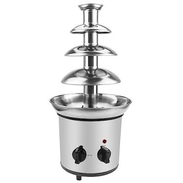 Imagem de LNQ LUNIQI Fonte De Chocolate Elétrica 4 Níveis, Fondue, Capacidade 2 Libras, Controle Motor Calor Em Cascata Aço Inoxidável, Panela Para Queijo, Derretido, Licores