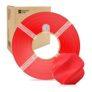 Imagem de Bamboo Lab PETG HF refil filamento 1,75 mm alta velocidade, fácil de imprimir, textura suave, ecológico com RFID para Bambu Lab X1, P1, série A1 1 kg (2,2 lbs) exclui carretel +/- 0,03 mm (vermelho