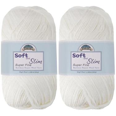 Imagem de JubileeYarn Fio macio e fino - 50 g/novelo de lã de raiom de bambu - Seda de milho - 2 novelos